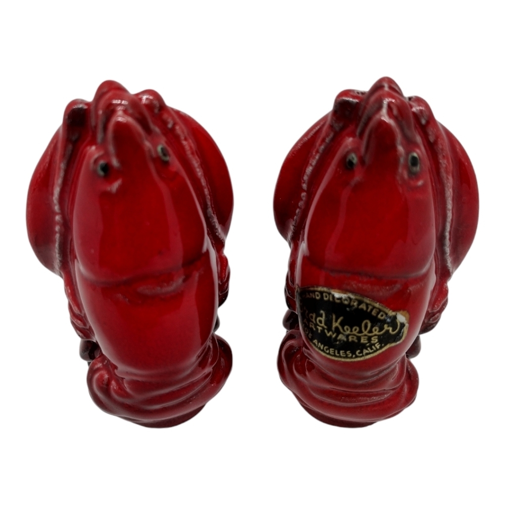 Rare Vintage Brad Keeler Ceramic‎ Lobster Salt and Pepper Shakers